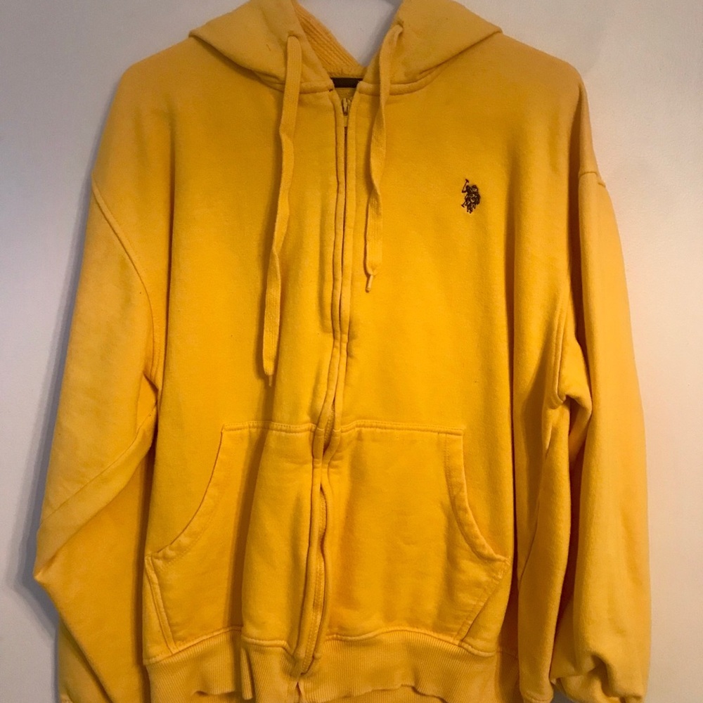 Yellow Thick Polo Hoodie